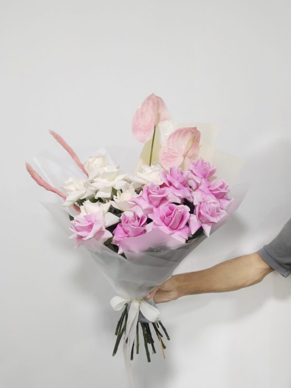 Pink candy Bouquet with Anthuriums