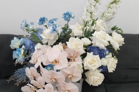 Serenity Blue Floral Elegance- Dubai Flower Shop- best florist near me