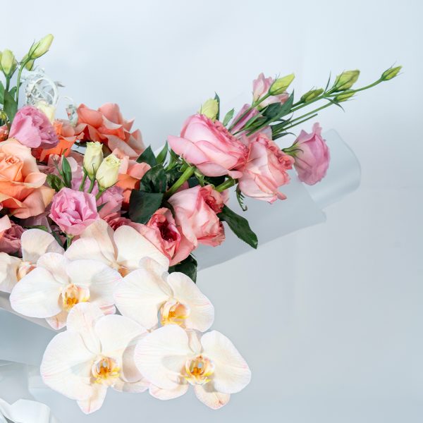 Elegant Mixed Rose and Orchid Bouquet - Image 3