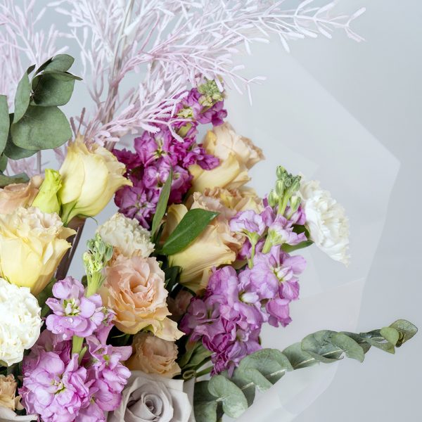 Elegant Pastel Flower Bouquet with Eucalyptus - Image 2