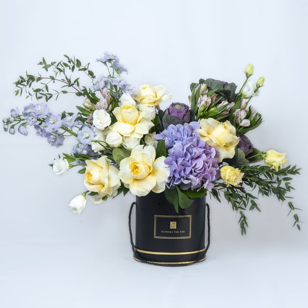 Elegant Mixed Floral Bouquet in Black Box