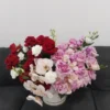 Red & Pink Box with White Roses